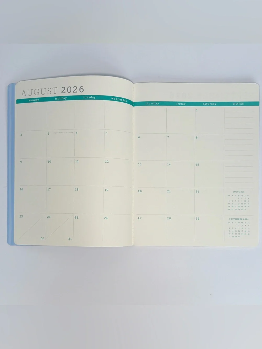 2026-2027 Clementine Paper inc. 17-month Large Size Planner (Blue Stripes)